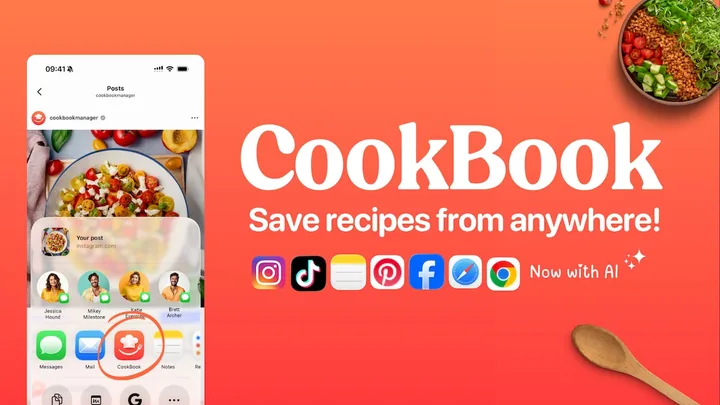 CookBook zeigt, wie sich ein Rezept von Instagram speichern lässt