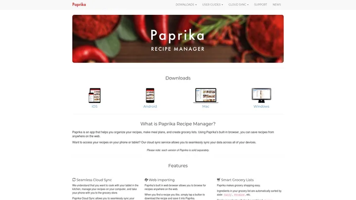 Paprika Recipe Manager Website