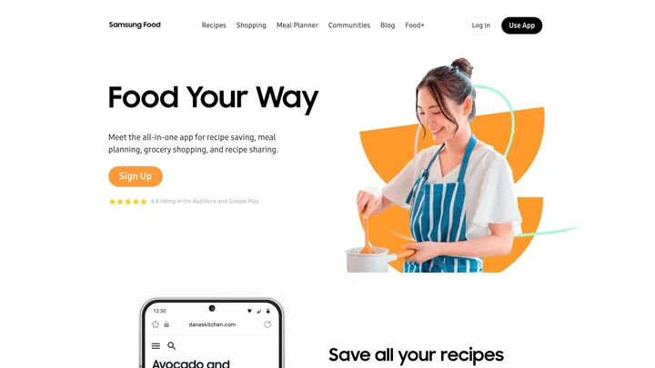 Samsung Food Website