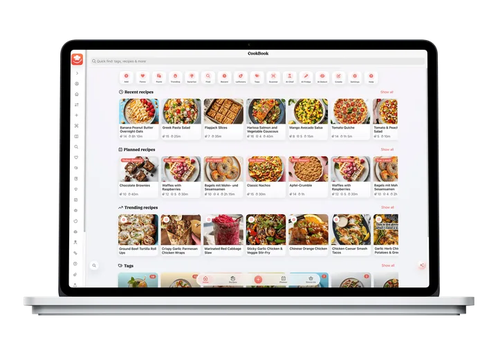 Rezepte am großen Bildschirm mit CookBook bearbeiten