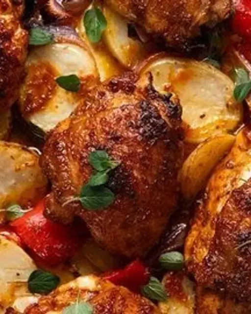 Frango e Batatas Portuguesas numa Só Assadeira